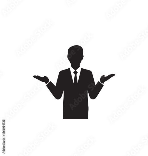 business man presenting something