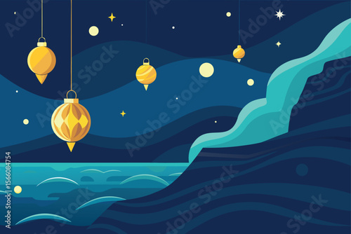 illustration of a moon and stars