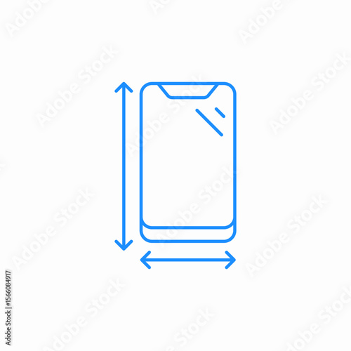 phone dimensions icon sign vector