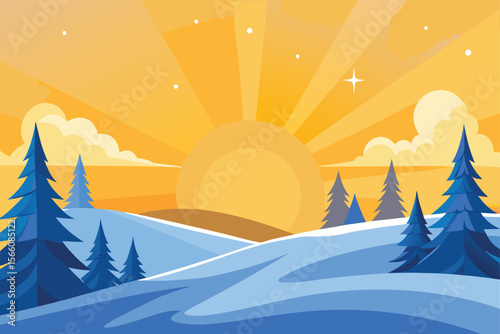 vector illustration of a winter landscape