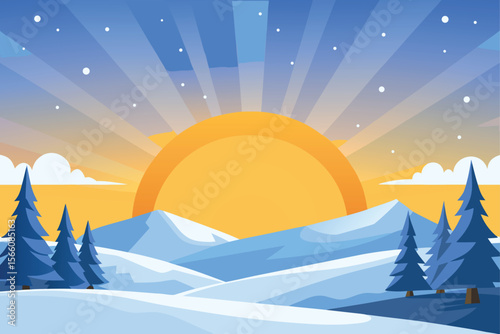 vector illustration of a winter landscape