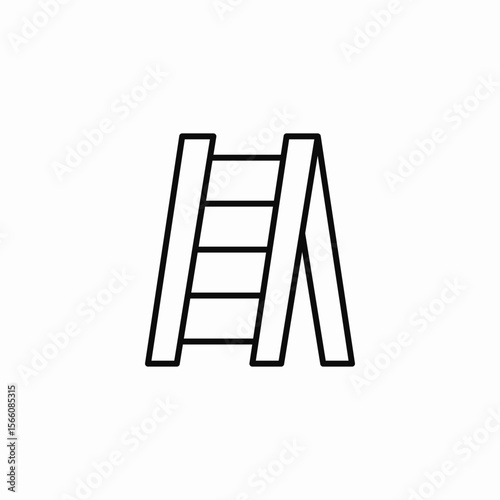 step ladder icon sign vector