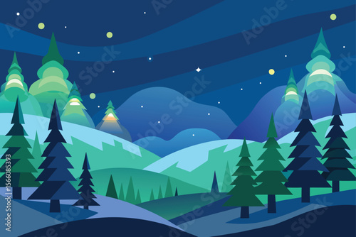 winter landscape with forest
