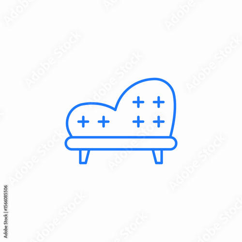 upholstered couch icon sign vector