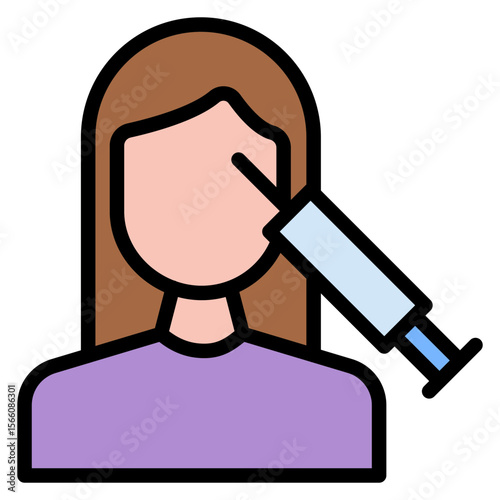 Botox icon vector image. Can be used for Dermatology.
