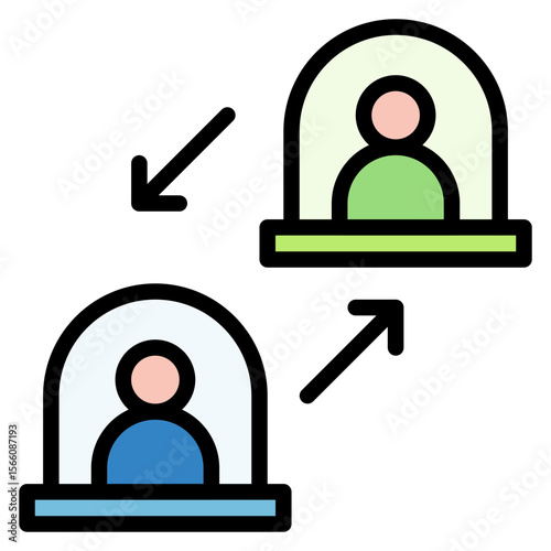 Social Isolation icon vector image. Can be used for Home Services.