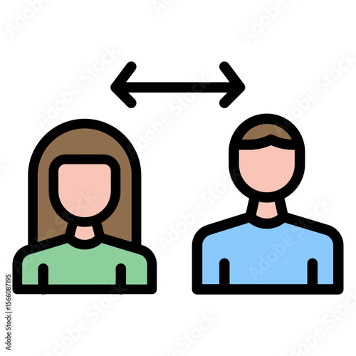 Social Distancing icon vector image. Can be used for Home Services.