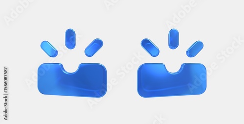 Papier peint upcoming 3D icon on isolate white background