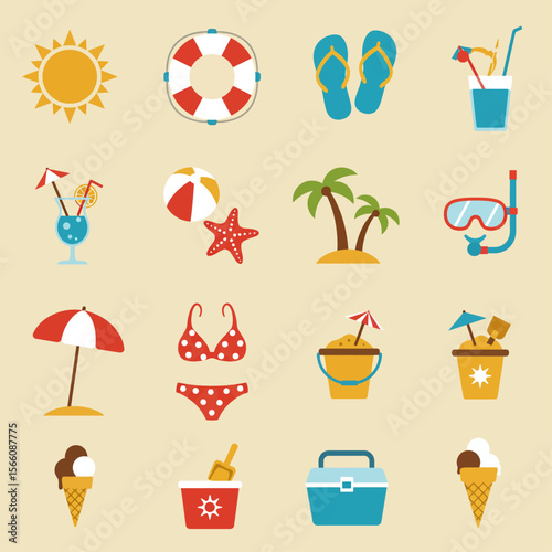 travel icons set