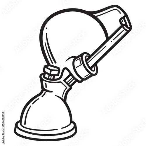 Vintage scientific laboratory apparatus vector illustration in simple black and white style