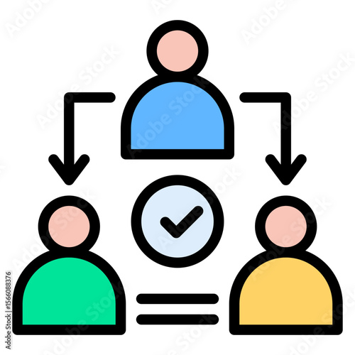 Delegation Task icon vector image. Can be used for Product Management.