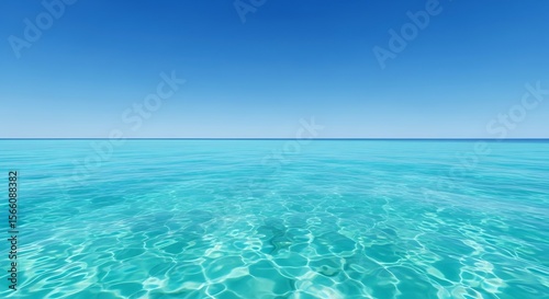 Tranquil Tropical Ocean with Clear Turquoise Water and Sunny Sky