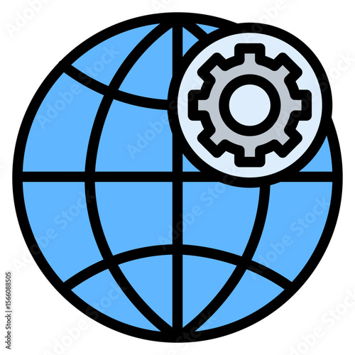 Global Marketing icon vector image. Can be used for Product Management.
