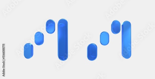 waterfall chart 3D icon on isolate white background