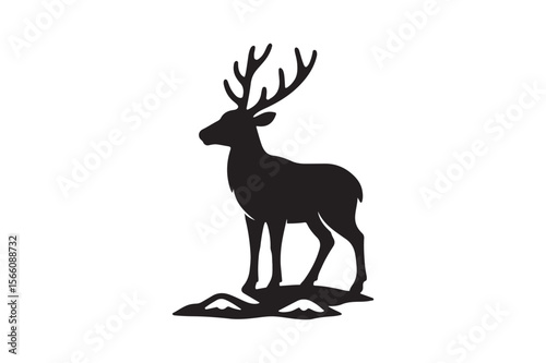 arctic breeze silhouette vector art illustration on white background