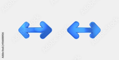width 3D icon on isolate white background