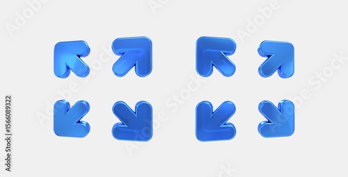 zoom out map 3D icon on isolate white background