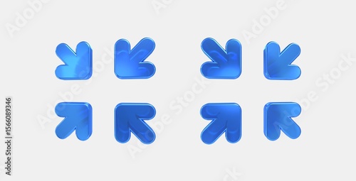 zoom in map 3D icon on isolate white background