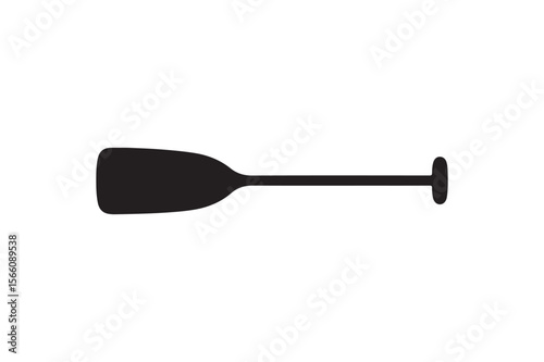 canoe paddle silhouette vector art illustration on white background