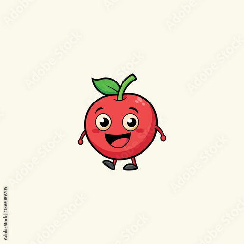 Funny doodle fruit cartoon with cute expression