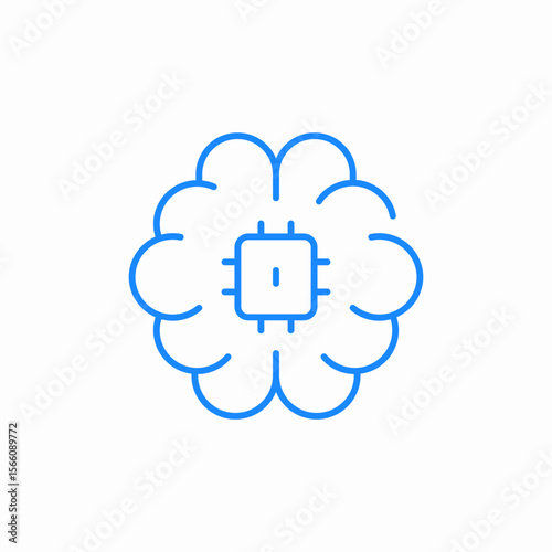 ai brain icon sign vector