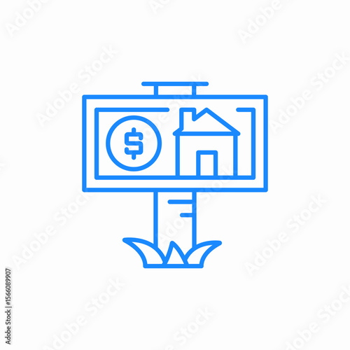 billboard house icon sign vector