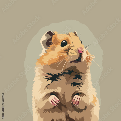 illustration, animal, background, hamster, cartoon, pet, funny, fluffy, vector, mammal, white, cute, isolated, little, care, amusing, sawdust, nuts, round, hole, home, food, gnaw, paw, wheel, seeds, 