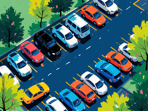  Carpark with disabled parking lots, places