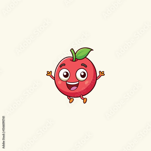 Funny doodle fruit cartoon with cute expression