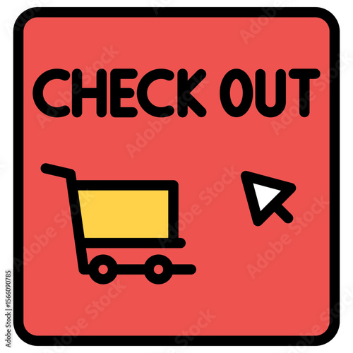 Checkout Button icon vector image. Can be used for Ecommerce Store.