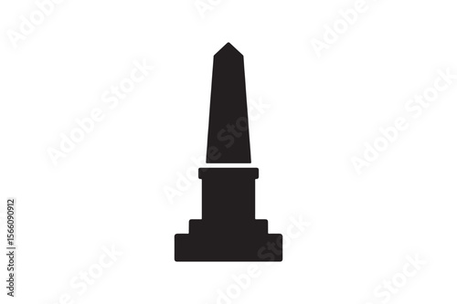 heritage monument silhouette vector art illustration on white background