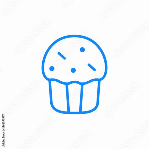 frosted cupcake icon sign vector