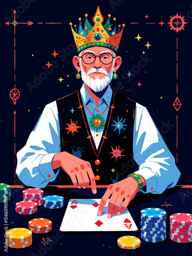 poker player with influences of sacred geometry and psychedelic plant medicine