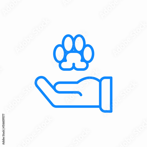 hand paw icon sign vector