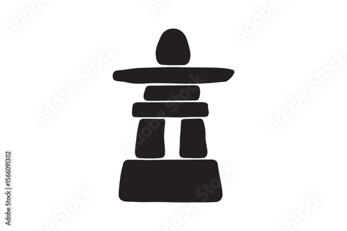 inuksuk icon silhouette vector art illustration on white background