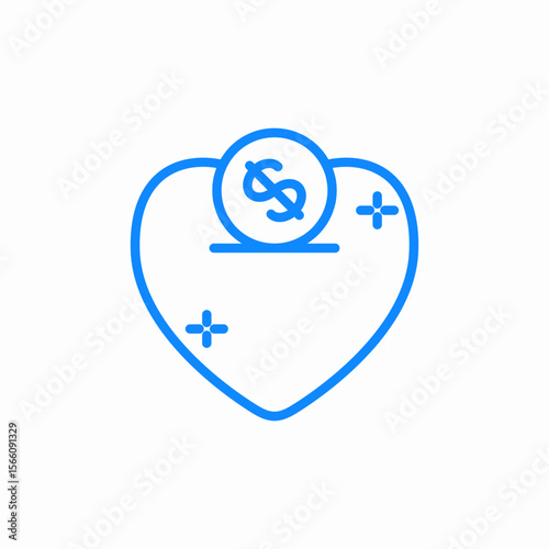 heart money icon sign vector
