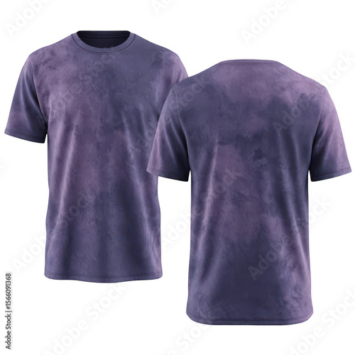Purple tie-dye t-shirt, front and back views