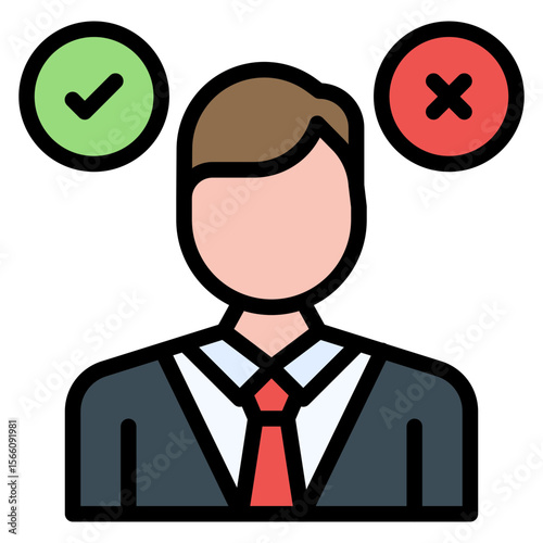 Decision making icon vector image. Can be used for Project Assesment.