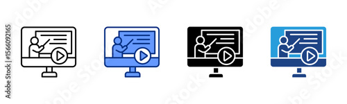 Online Presentation icon sheet multiple style collection