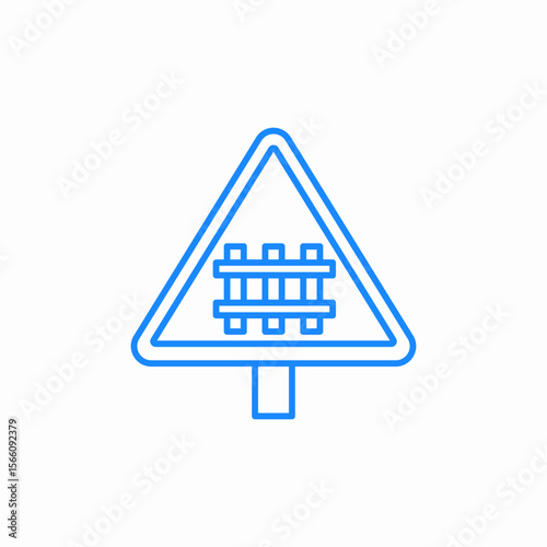railroad crossing icon sign vector