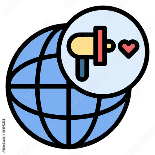 Global Outreach icon vector image. Can be used for Charity.