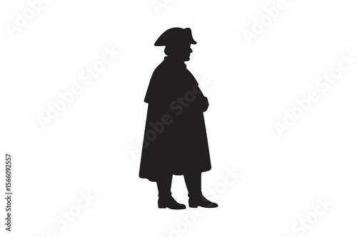 provincial leader silhouette vector art illustration on white background
