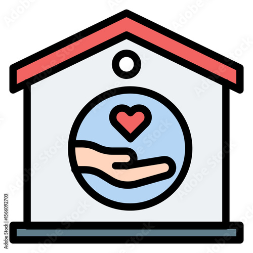 Shelter icon vector image. Can be used for Charity.