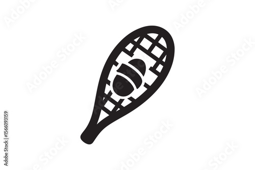 snowshoe icon silhouette vector art illustration on white background