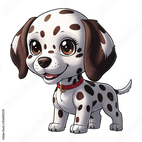 Cute dalmatian puppy with brown spots animal