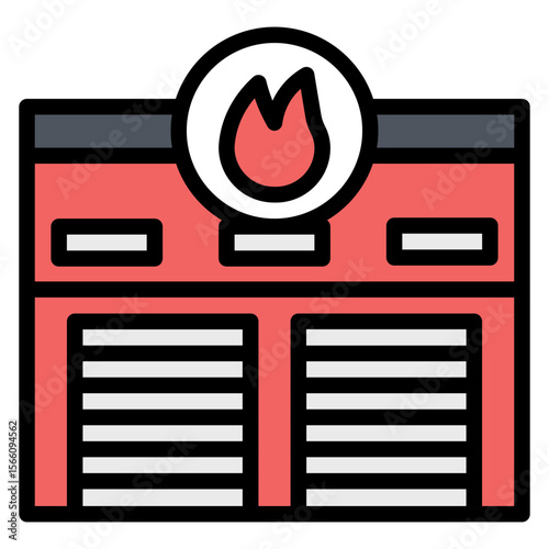 Fire Station icon vector image. Can be used for Public Utilities.