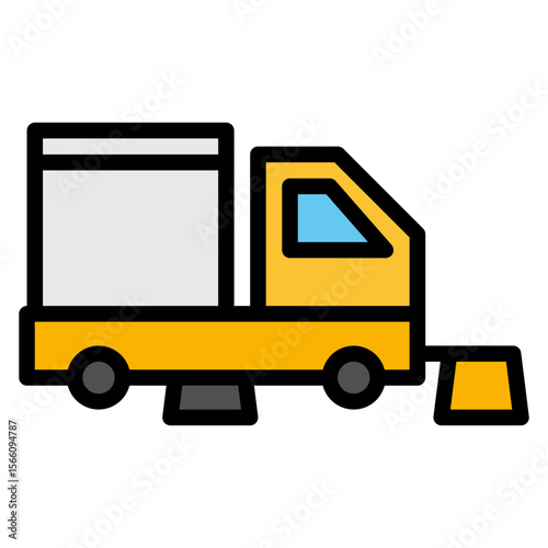 Street Sweeping icon vector image. Can be used for Public Utilities.