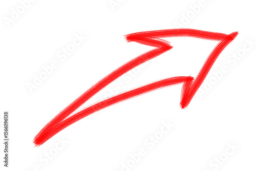 Bild auf Leinwand Hand Drawn Red Arrow Marker on Transparent Background, Isolated Directional Arro