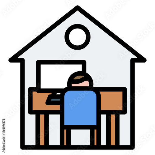 Remote Work icon vector image. Can be used for Freelancer.