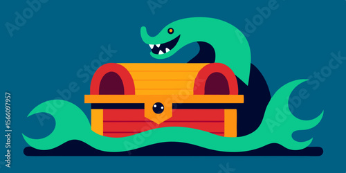 A Cursed Treasure Chest Guarded By An Ancient Sea Creature